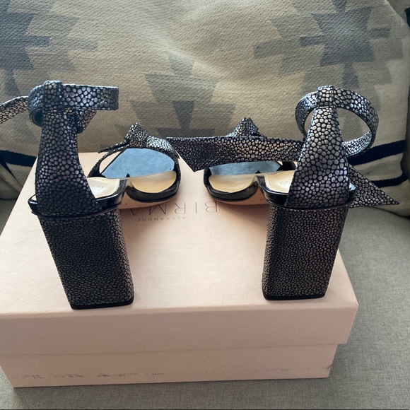Alexandre Birman clarita 85 square pilar metallic Graphite/black 39.5 NWB - Picture 6 of 10